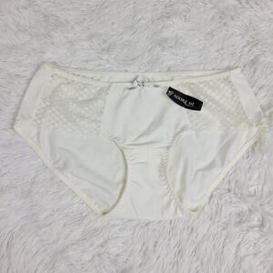 Adore Me Parfait Ivory White Lace Panel Bikini Panties Small